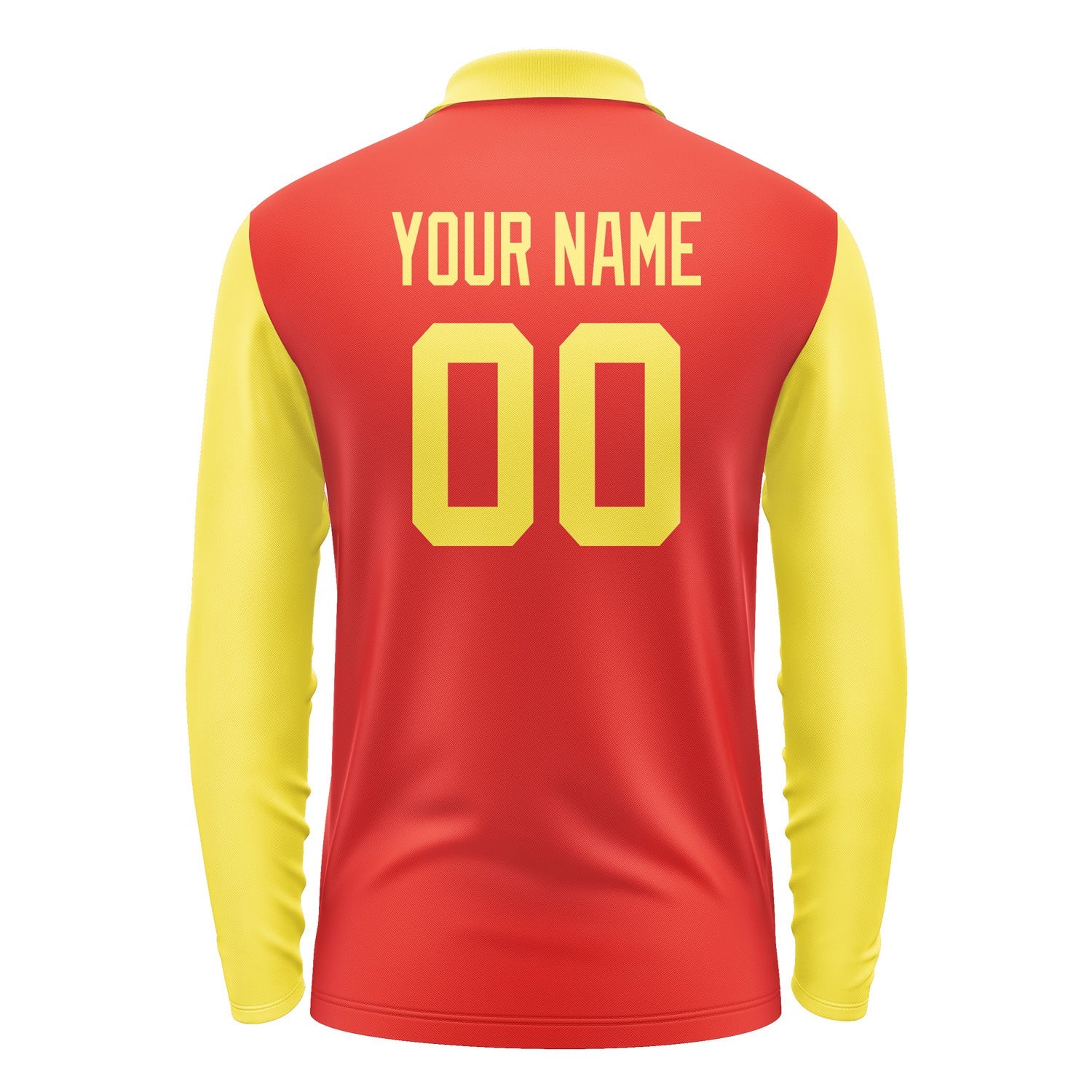 Custom Orange Red Light Yellow Long Sleeve Polo Shirt Pl122626B126
