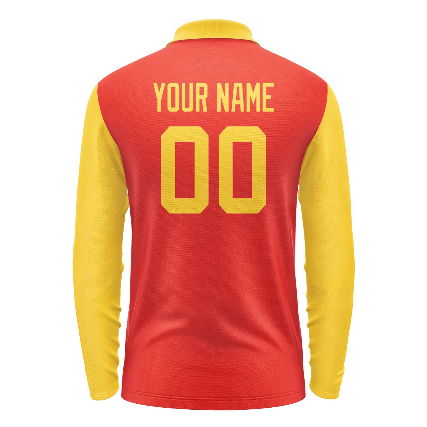 Custom Orange Red Gold Long Sleeve Polo Shirt Pl123030B130