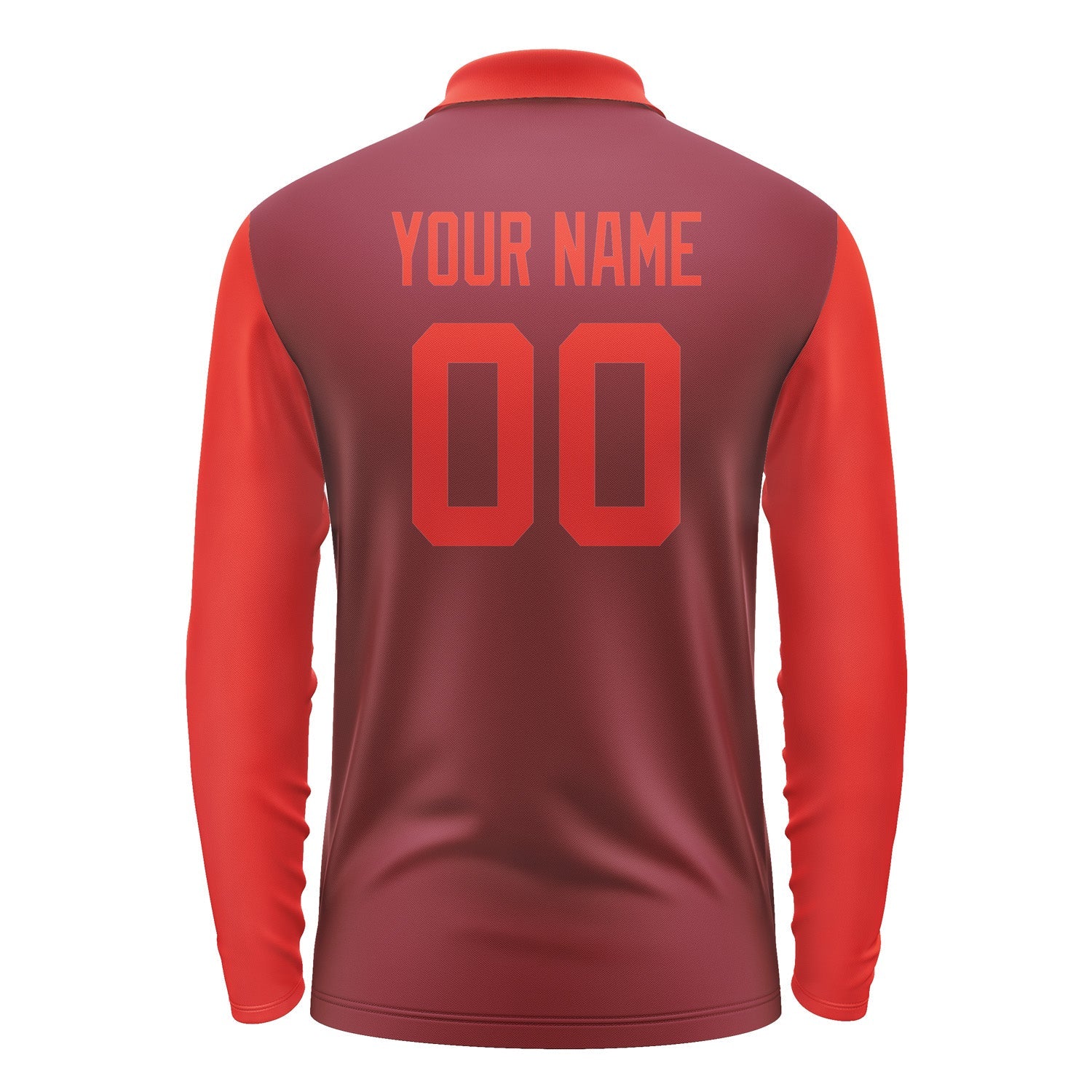 Custom Crimson Red Orange Red Long Sleeve Polo Shirt Pl151212B112