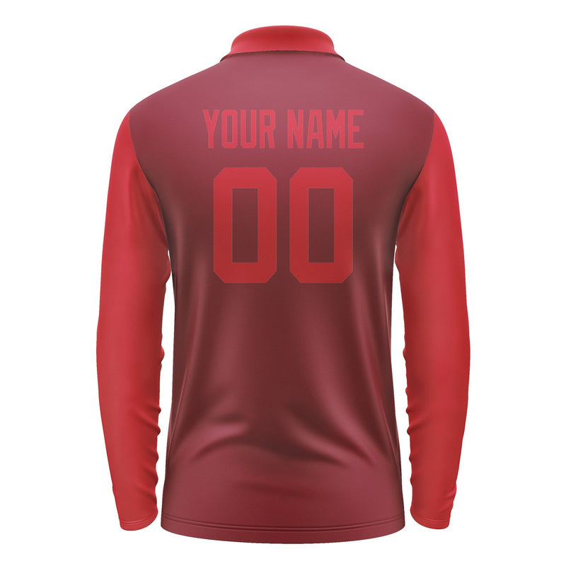 Custom Crimson Red Red Long Sleeve Polo Shirt Pl151414B114