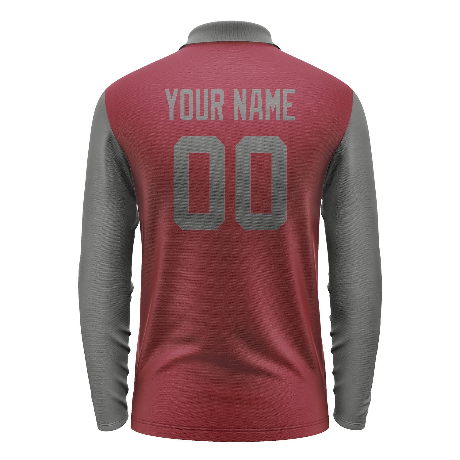 Custom Crimson Red Dark Grey Long Sleeve Polo Shirt Pl152020B120