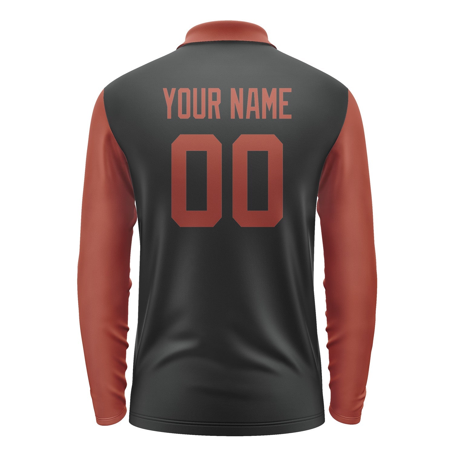 Custom Black Coral Red Long Sleeve Polo Shirt Pl171616B116