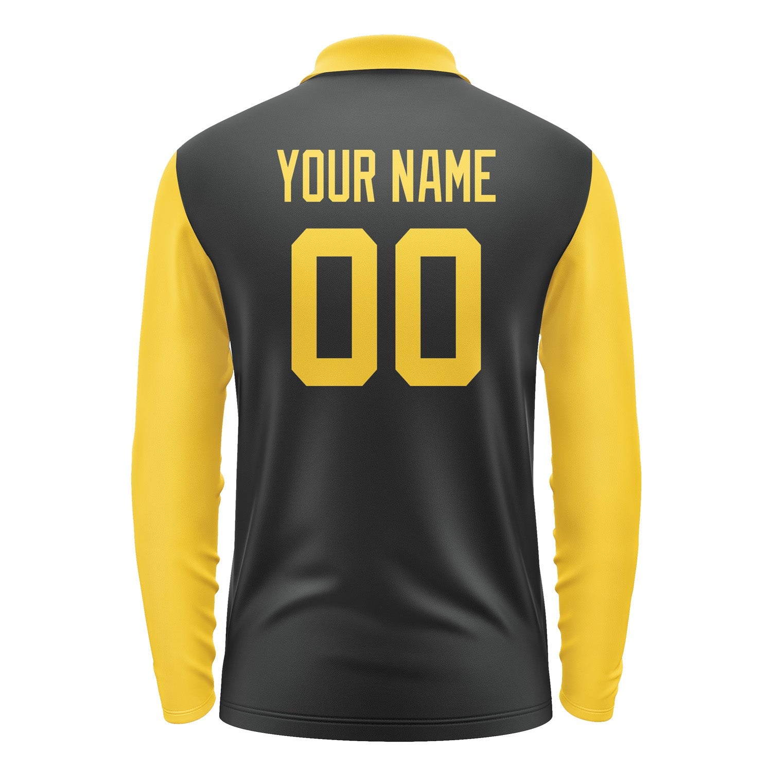 Custom Black Gold Long Sleeve Polo Shirt Pl173030B130