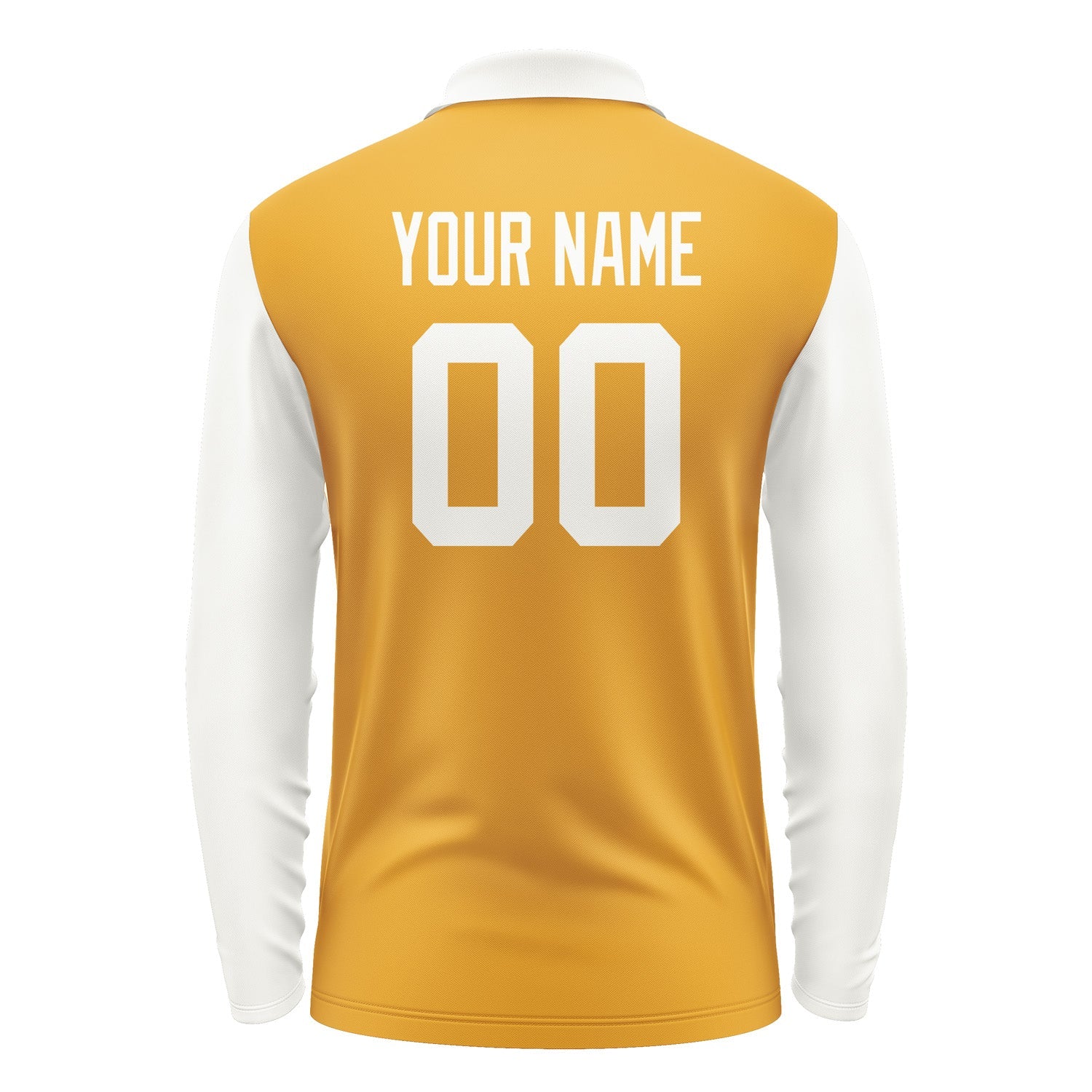 Custom Yellow White Long Sleeve Polo Shirt Pl191818B118
