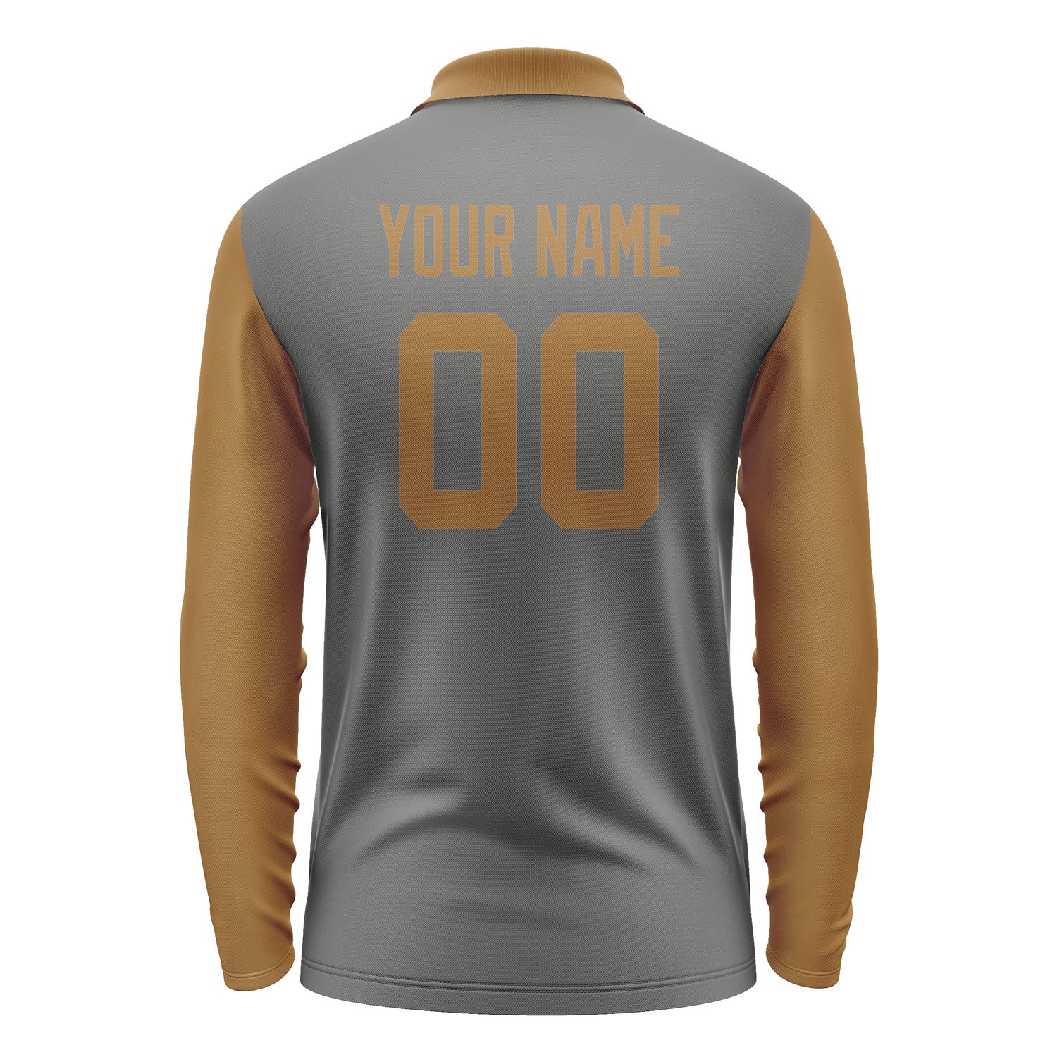 Custom Dark Grey Khaki Long Sleeve Polo Shirt Pl202222B122