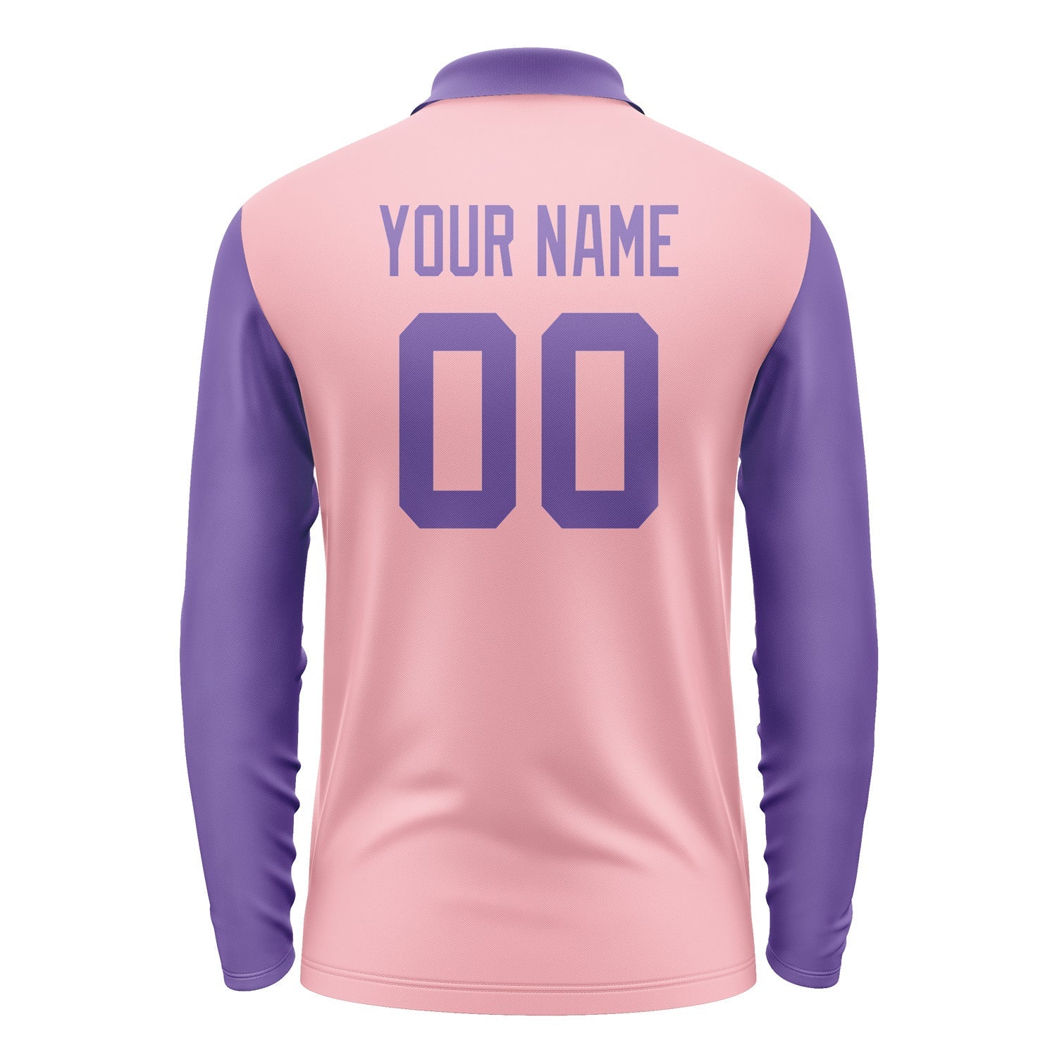 Custom Light Pink Light Purple Long Sleeve Polo Shirt Pl212323B123