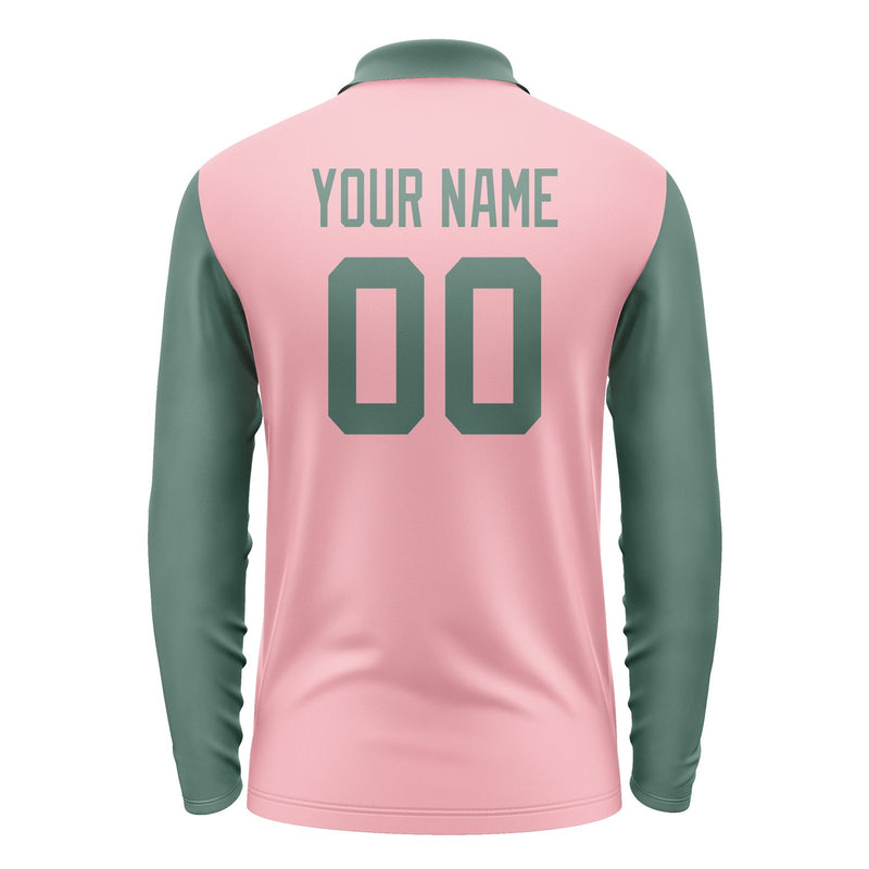 Custom Light Pink Blue Green Long Sleeve Polo Shirt Pl212727B127