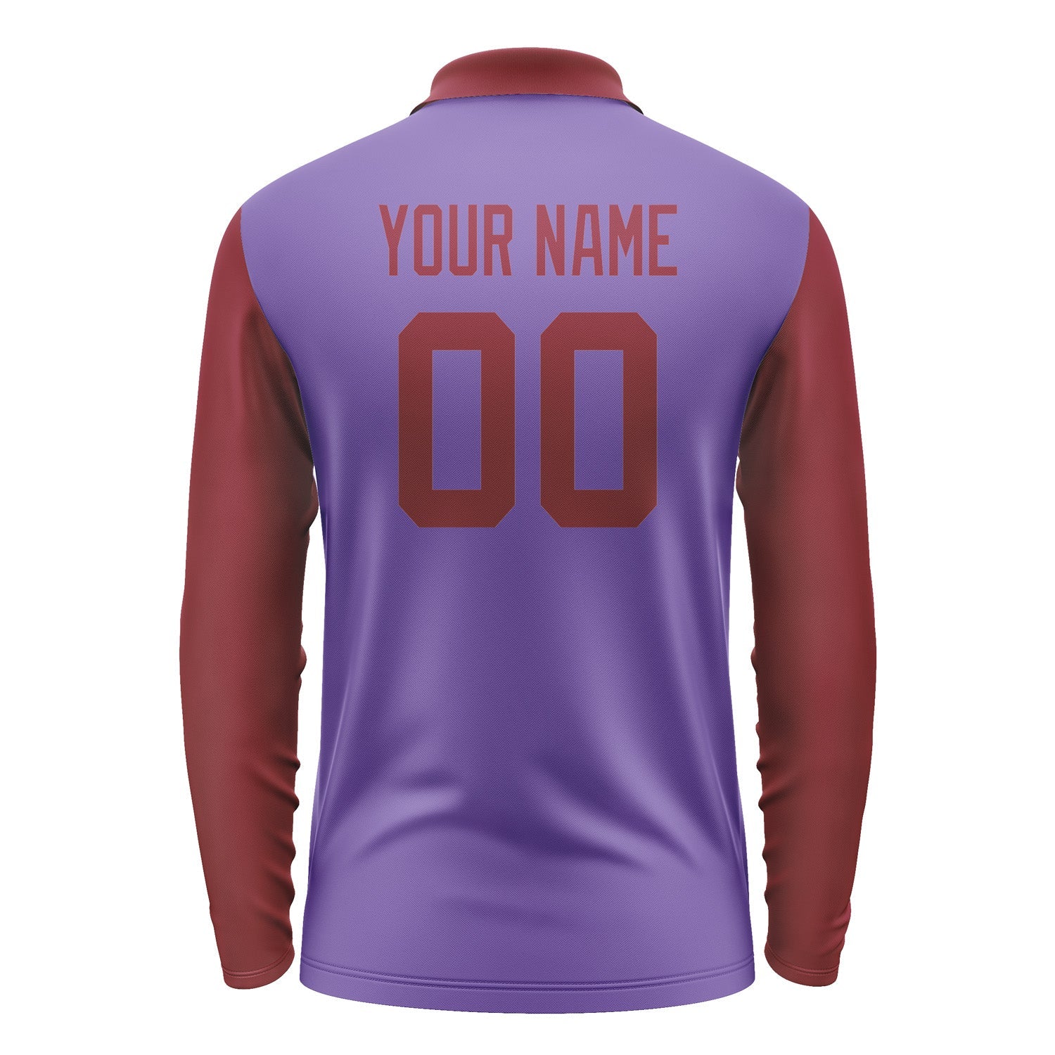 Custom Light Purple Crimson Red Long Sleeve Polo Shirt Pl231515B115