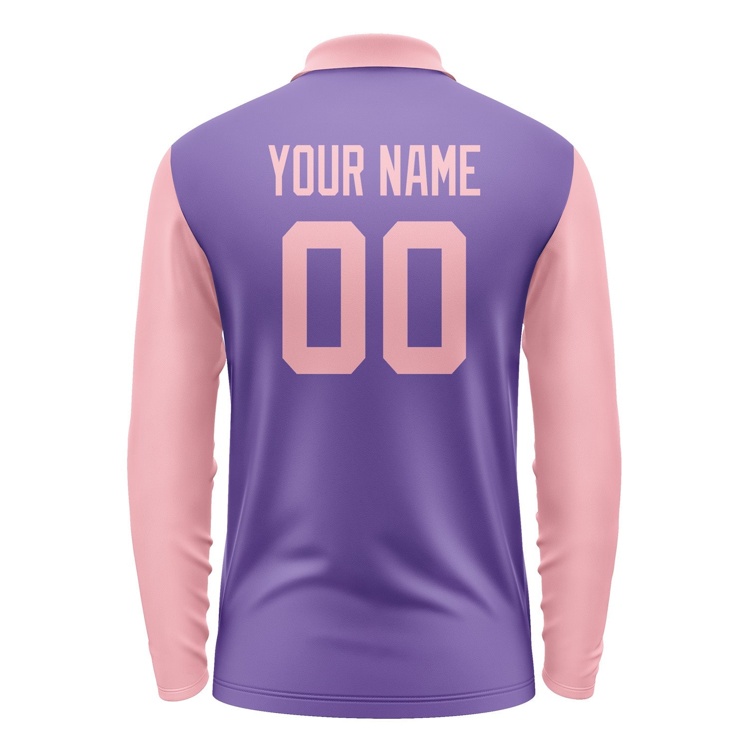 Custom Light Purple Light Pink Long Sleeve Polo Shirt Pl232121B121