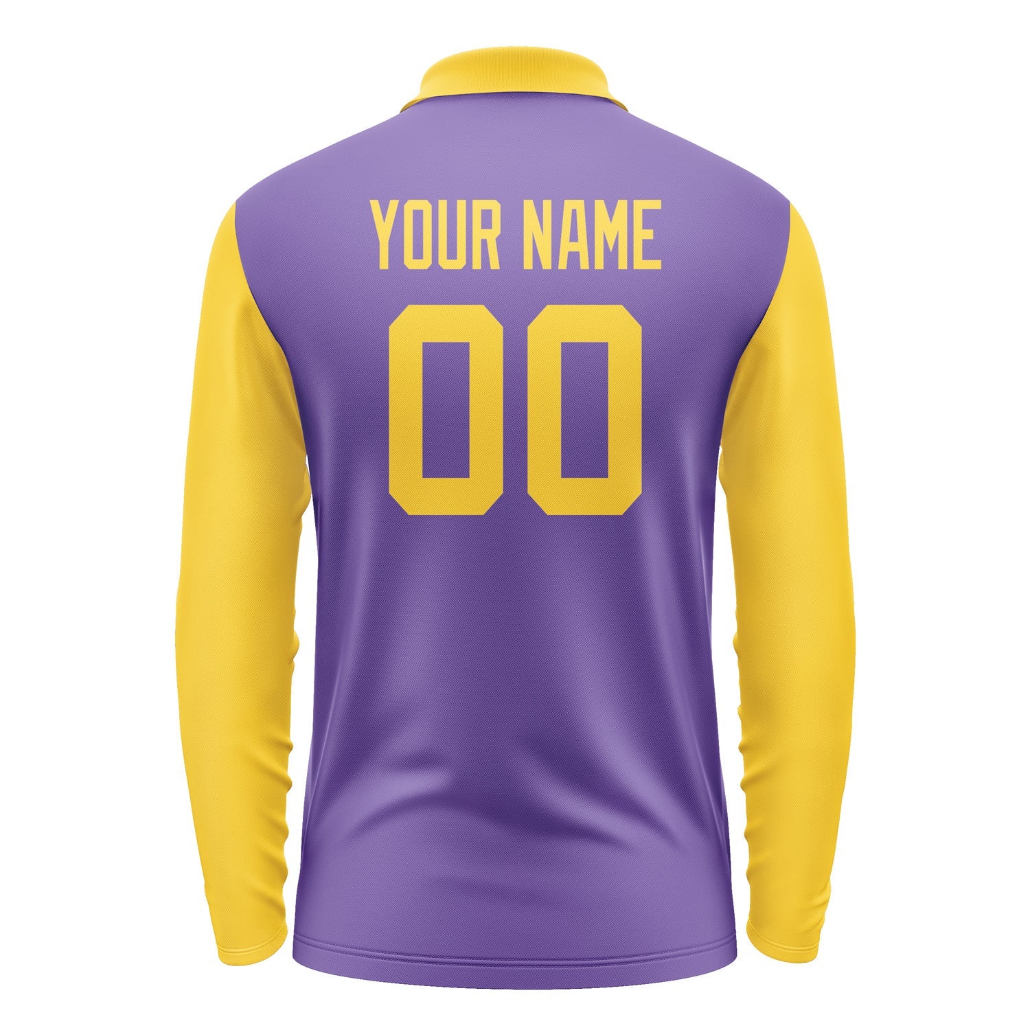 Custom Light Purple Gold Long Sleeve Polo Shirt Pl233030B130