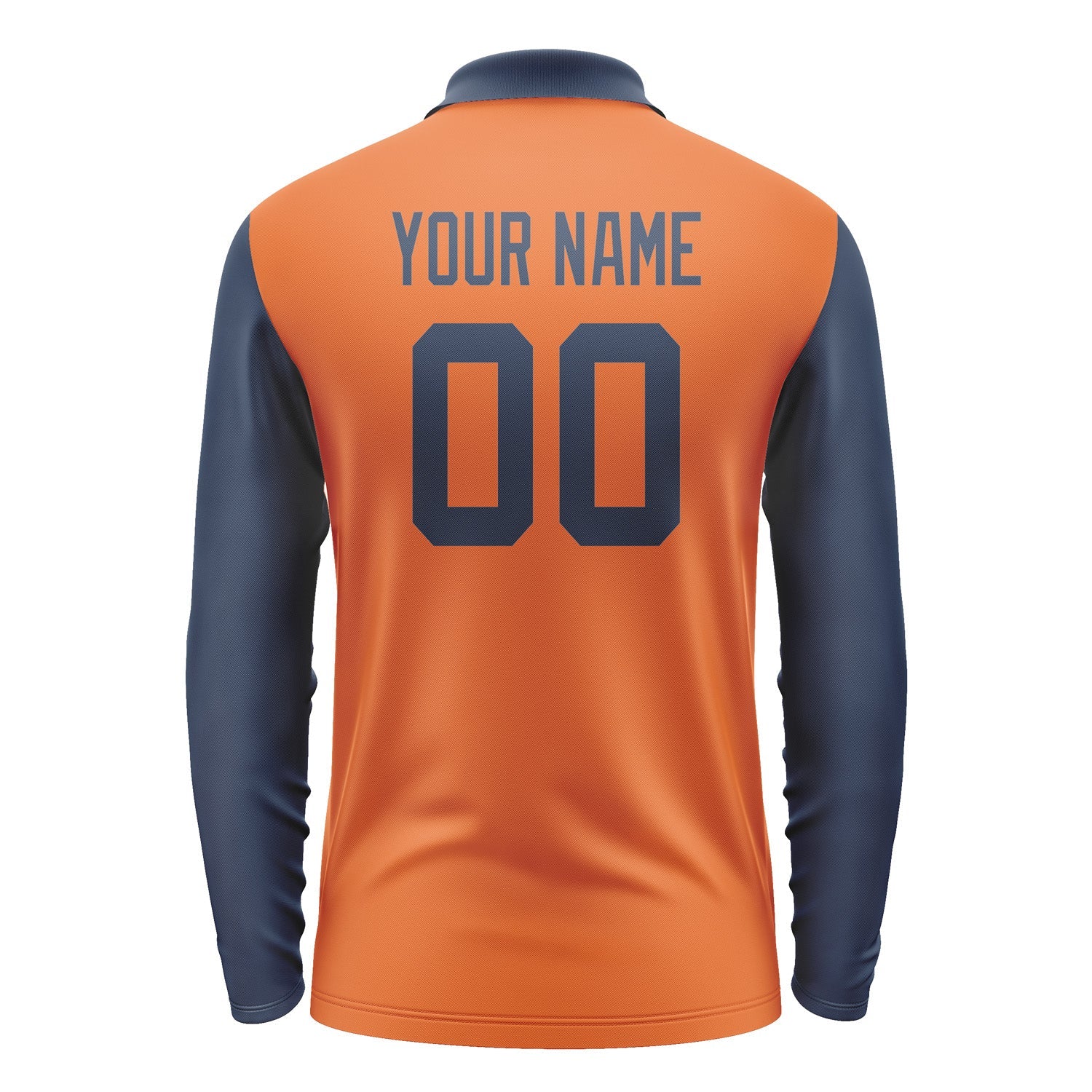 Custom Orange Blue Long Sleeve Polo Shirt Pl281010B110