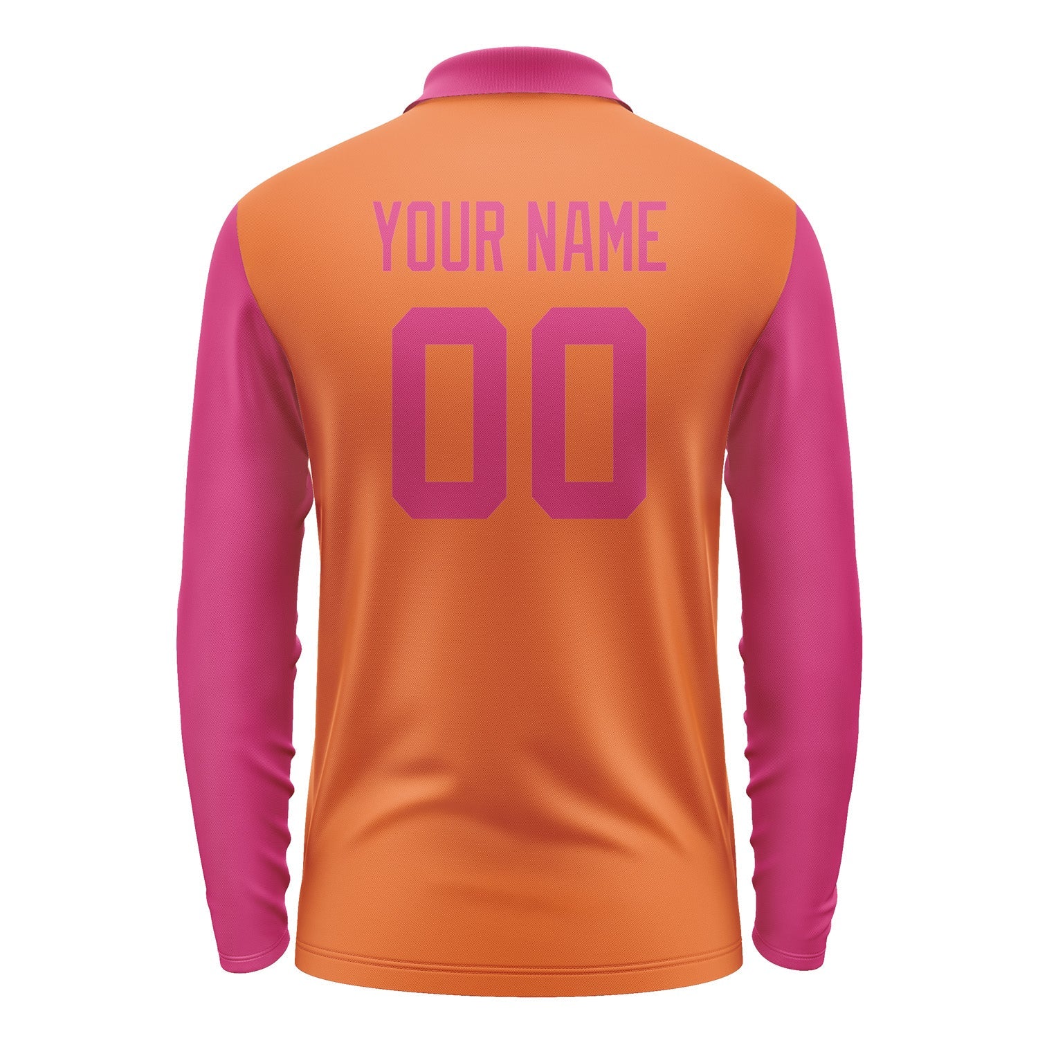 Custom Orange Pink Long Sleeve Polo Shirt Pl281313B113