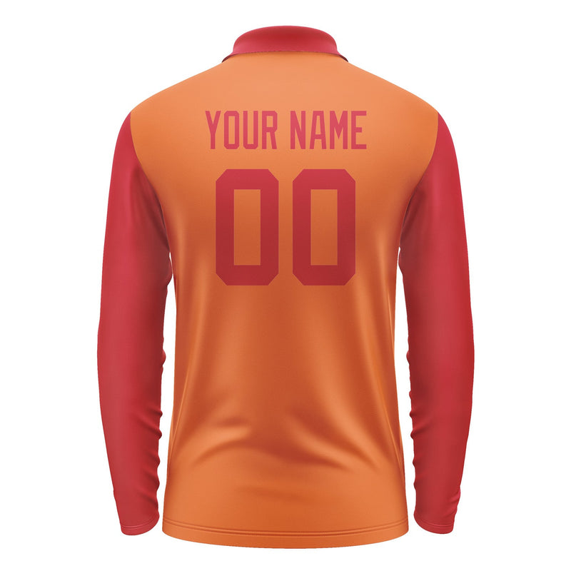 Custom Orange Red Long Sleeve Polo Shirt Pl281414B114