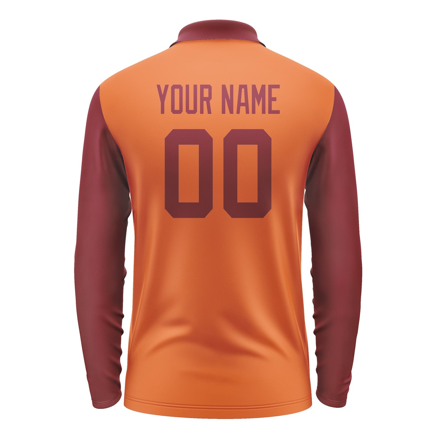 Custom Orange Crimson Red Long Sleeve Polo Shirt Pl281515B115