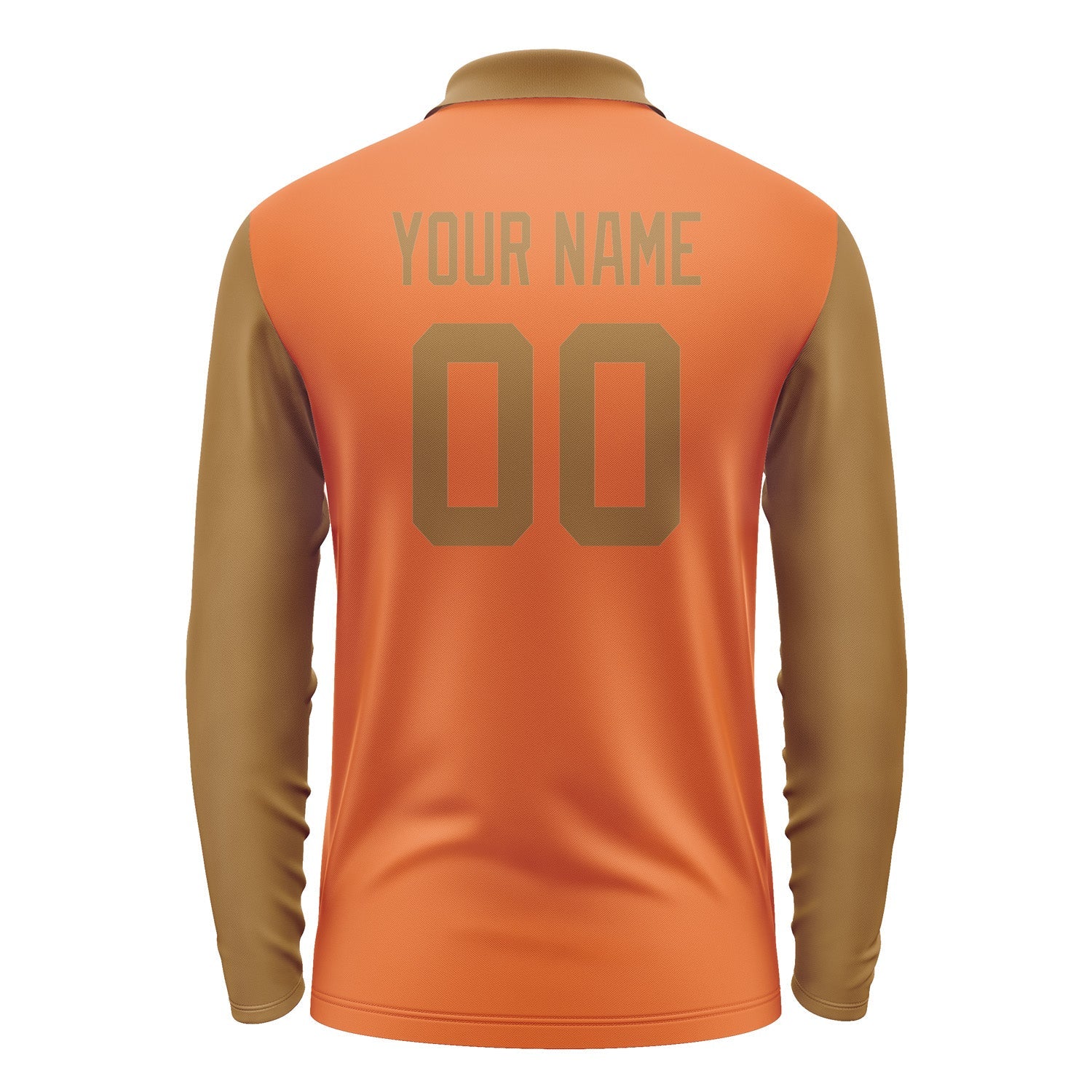 Custom Orange Khaki Long Sleeve Polo Shirt Pl282222B122