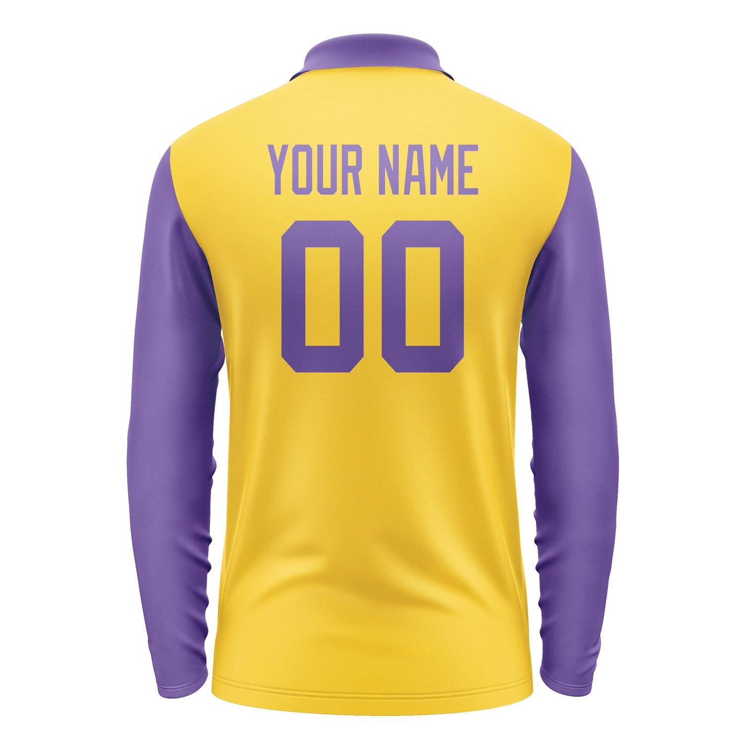 Custom Gold Light Purple Long Sleeve Polo Shirt Pl302323B123
