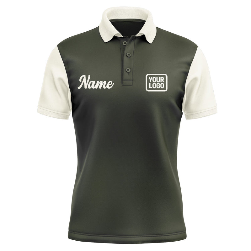 Custom Olive Cream Short-Sleeve Polo Shirt PO020303B103