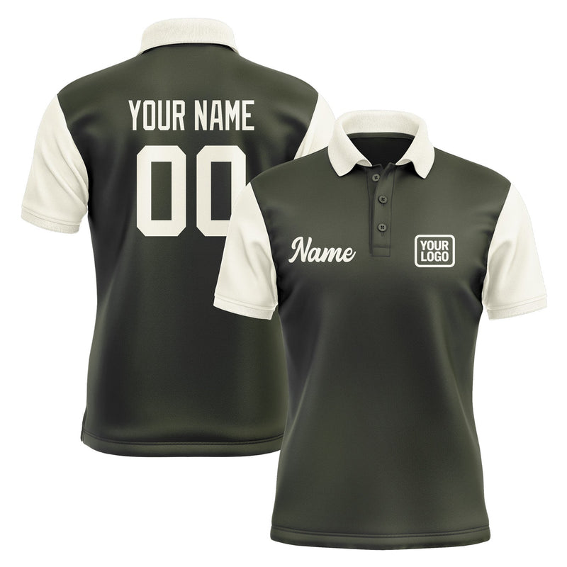 Custom Olive Cream Short-Sleeve Polo Shirt PO020303B103