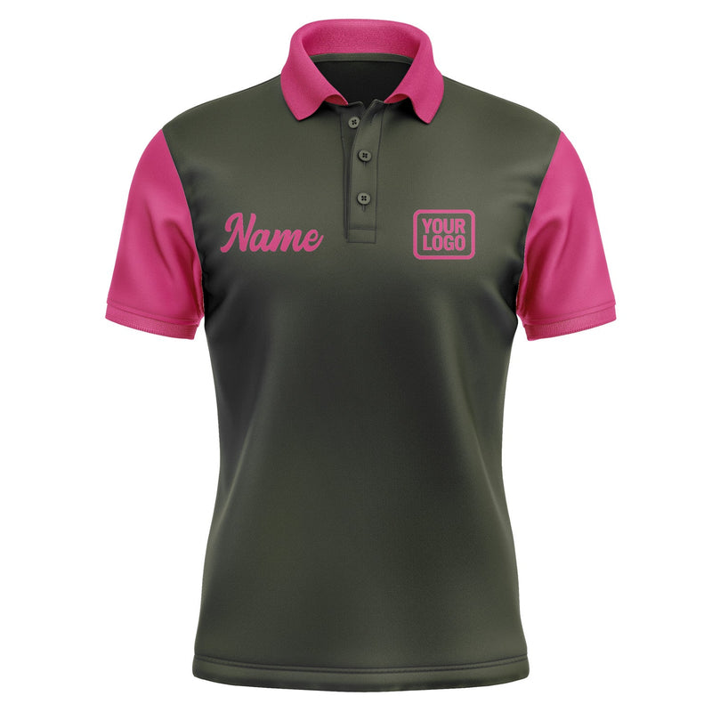 Custom Olive Pink Short-Sleeve Polo Shirt PO021313B113