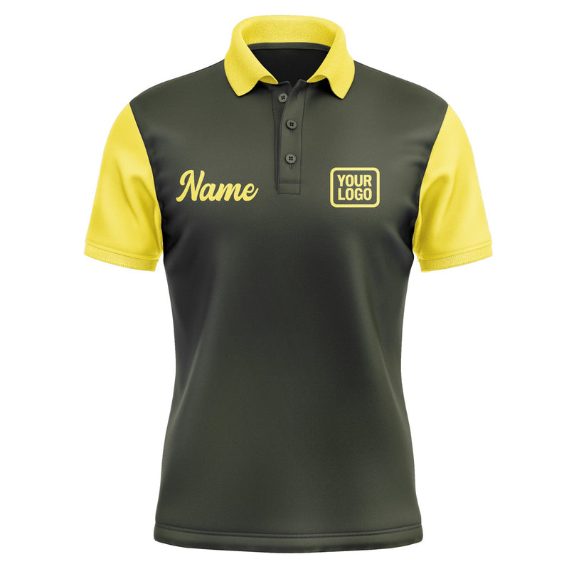 Custom Olive Light Yellow Short-Sleeve Polo Shirt PO022626B126