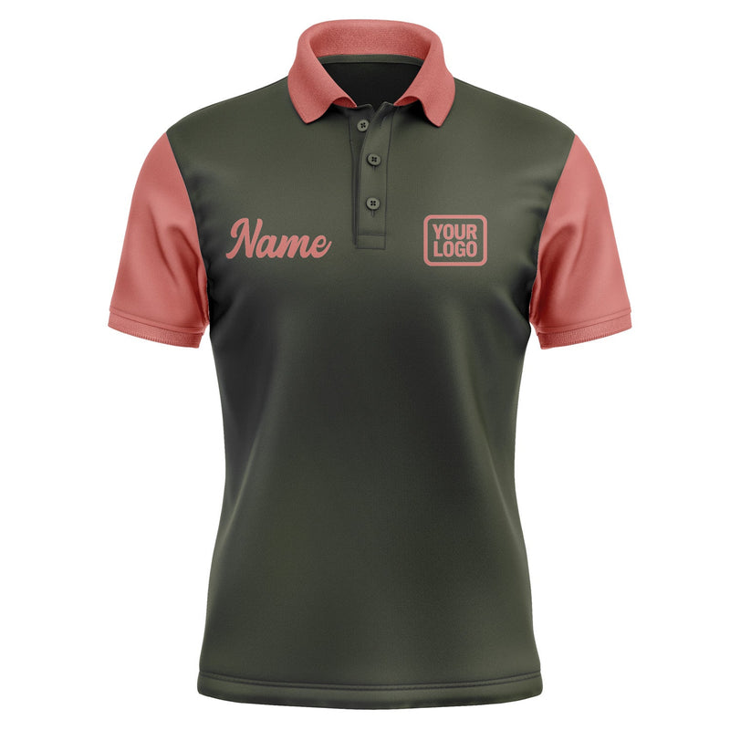 Custom Olive Copper Rose Short-Sleeve Polo Shirt PO022929B129