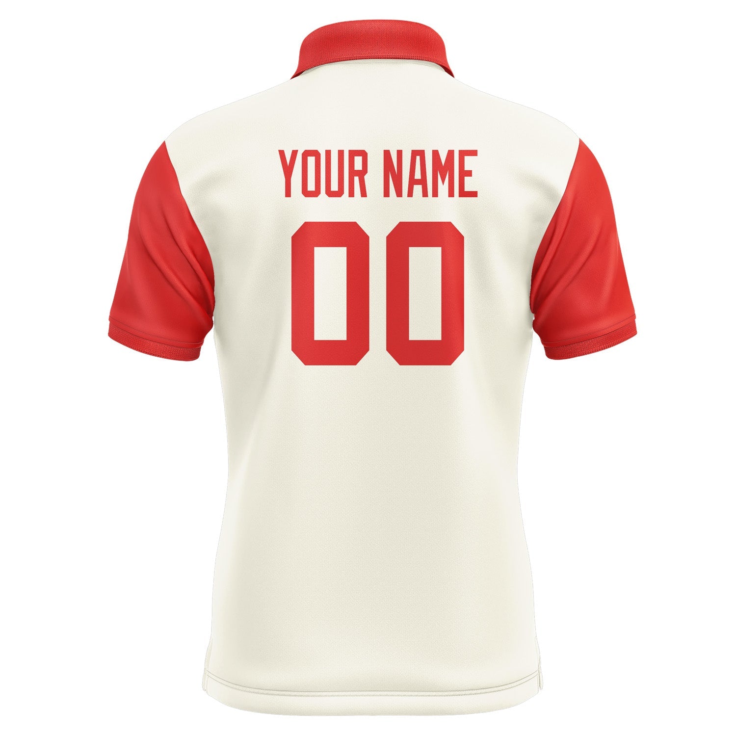 Custom Cream Orange Red Short-Sleeve Polo Shirt PO031212B112
