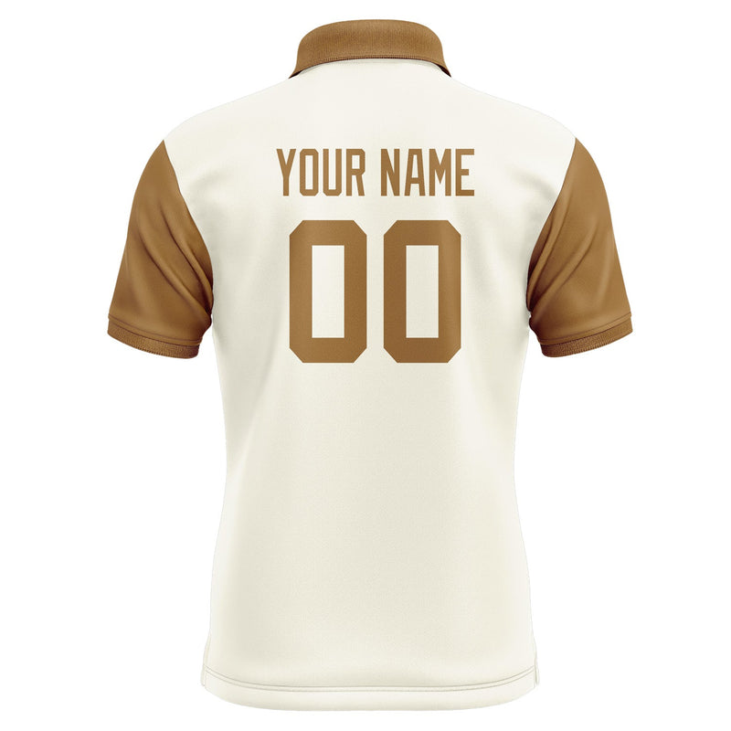 Custom Cream Khaki Short-Sleeve Polo Shirt PO032222B122
