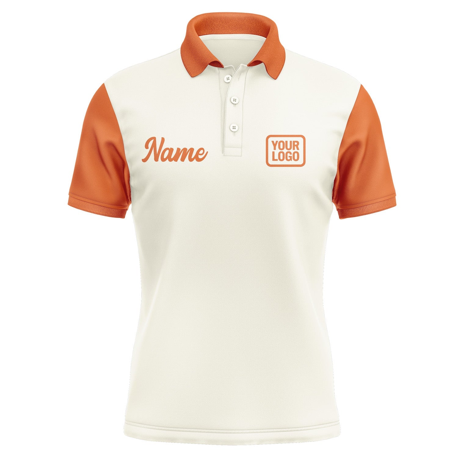 Custom Cream Orange Short-Sleeve Polo Shirt PO032828B128