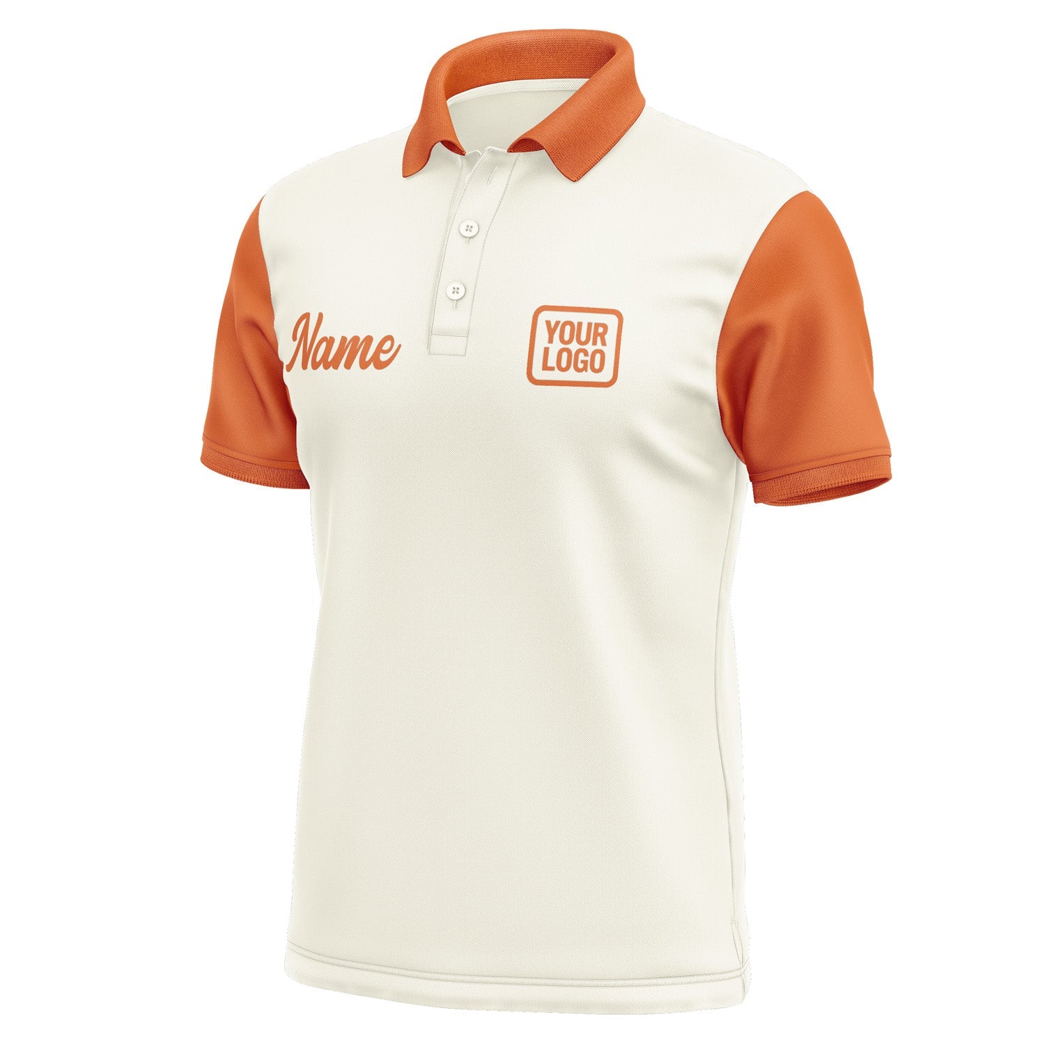 Custom Cream Orange Short-Sleeve Polo Shirt PO032828B128