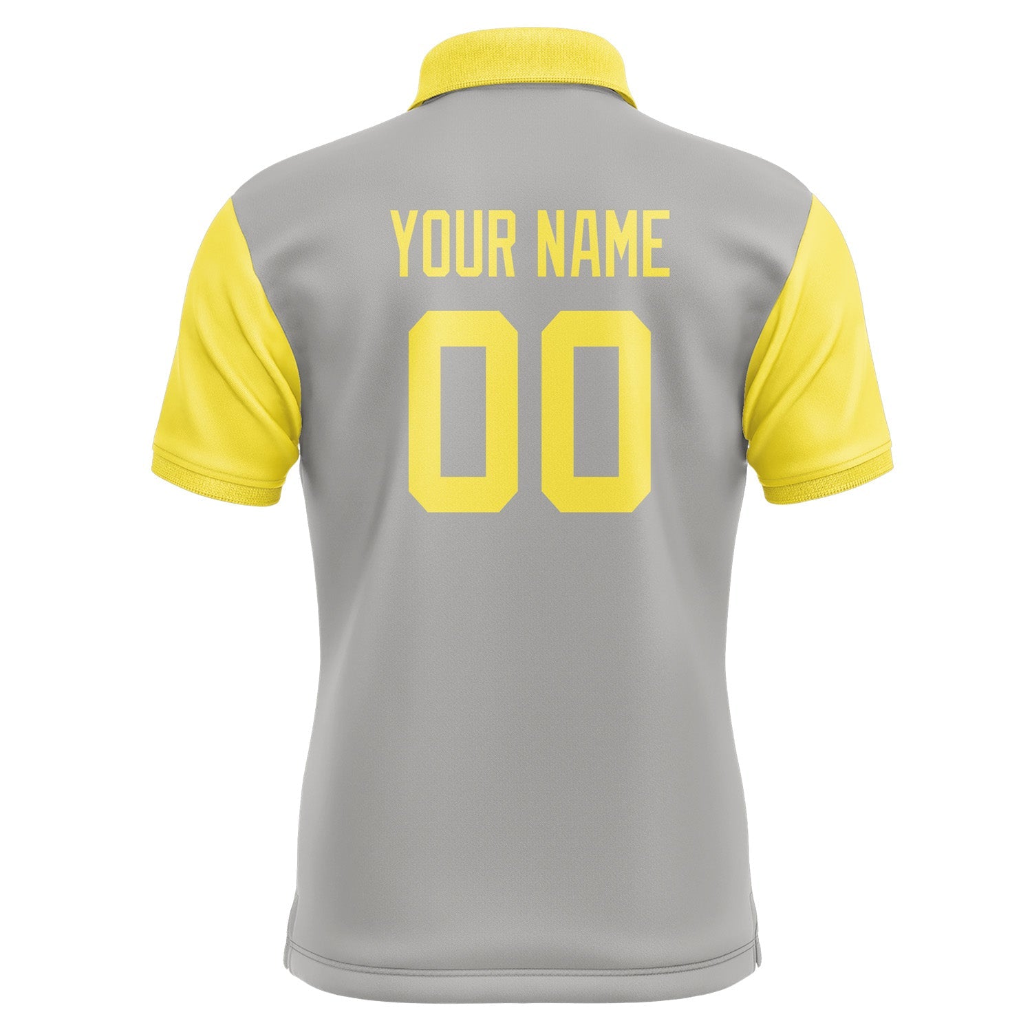 Custom Gray Light Yellow Short-Sleeve Polo Shirt PO042626B126
