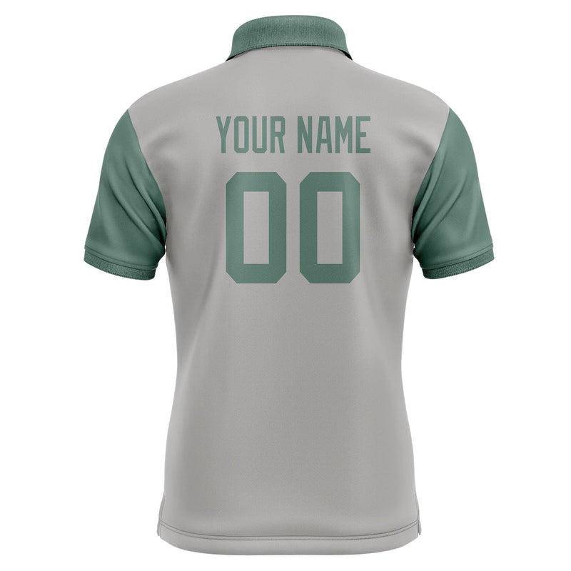 Custom Gray Blue Green Short-Sleeve Polo Shirt PO042727B127