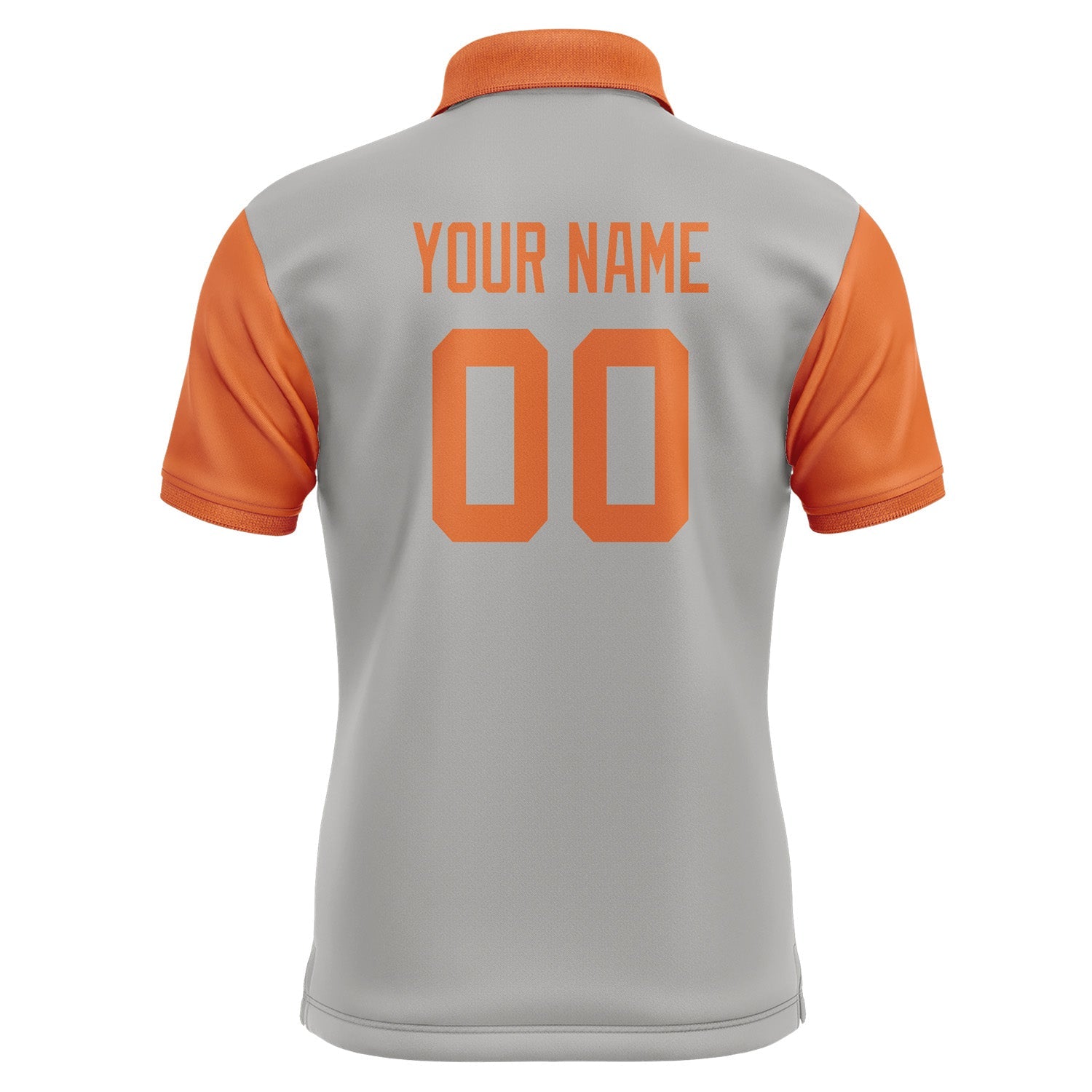 Custom Gray Orange Short-Sleeve Polo Shirt PO042828B128