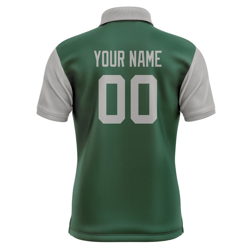 Custom Green Gray Short-Sleeve Polo Shirt PO050404B104