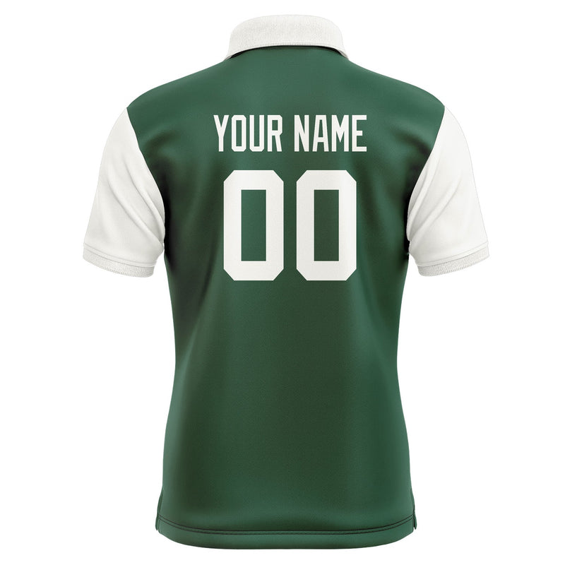 Custom Green White Short-Sleeve Polo Shirt PO051818B118
