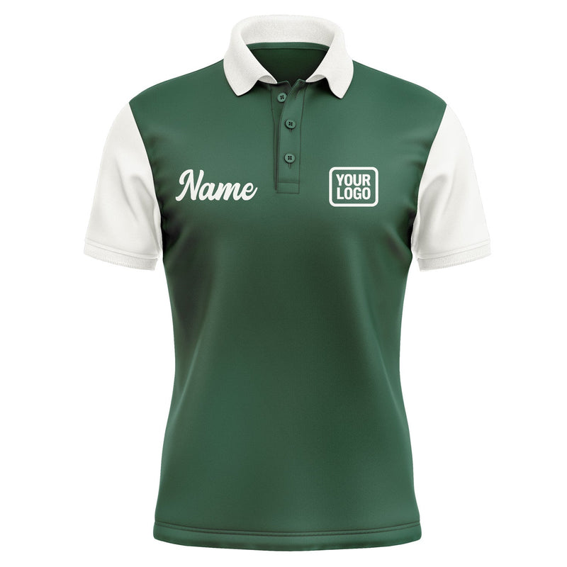 Custom Green White Short-Sleeve Polo Shirt PO051818B118