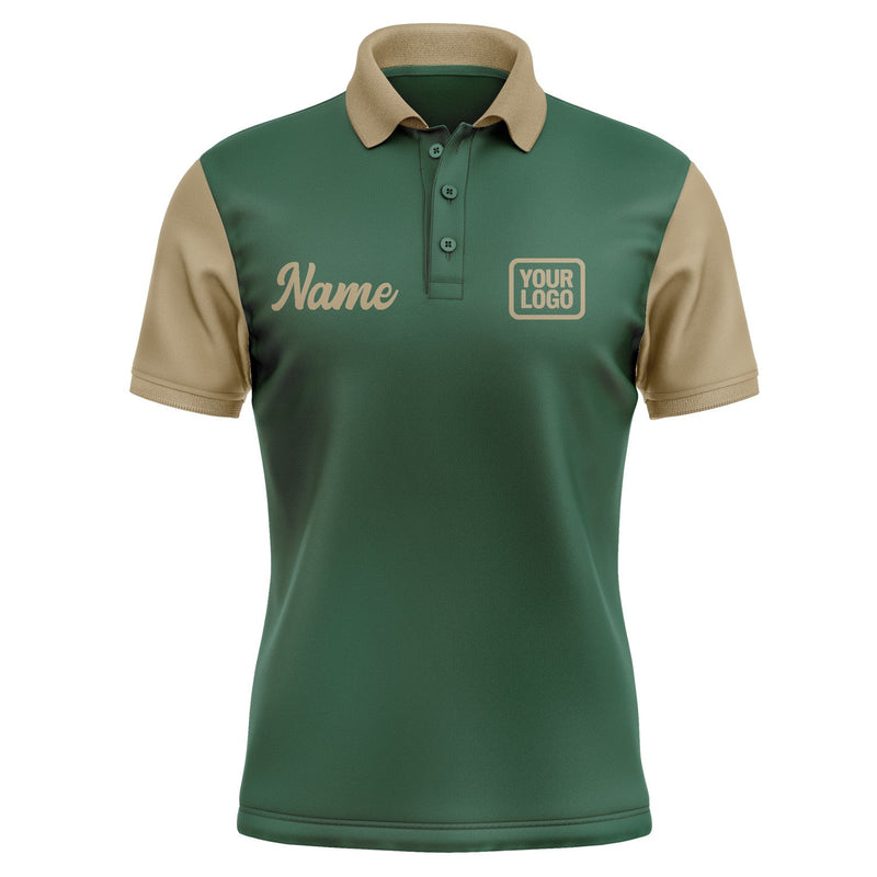 Custom Green Light Khaki Short-Sleeve Polo Shirt PO052525B125