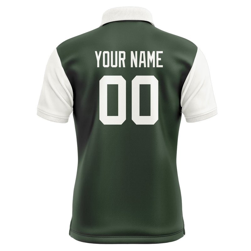 Custom Dark Green White Short-Sleeve Polo Shirt PO061818B118