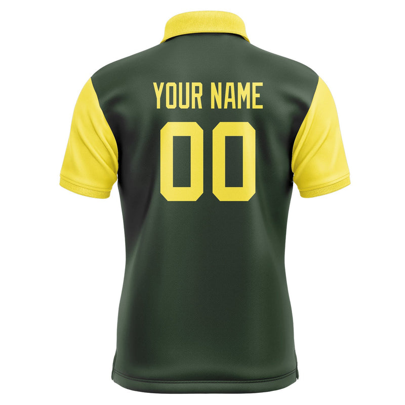 Custom Dark Green Light Yellow Short-Sleeve Polo Shirt PO062626B126
