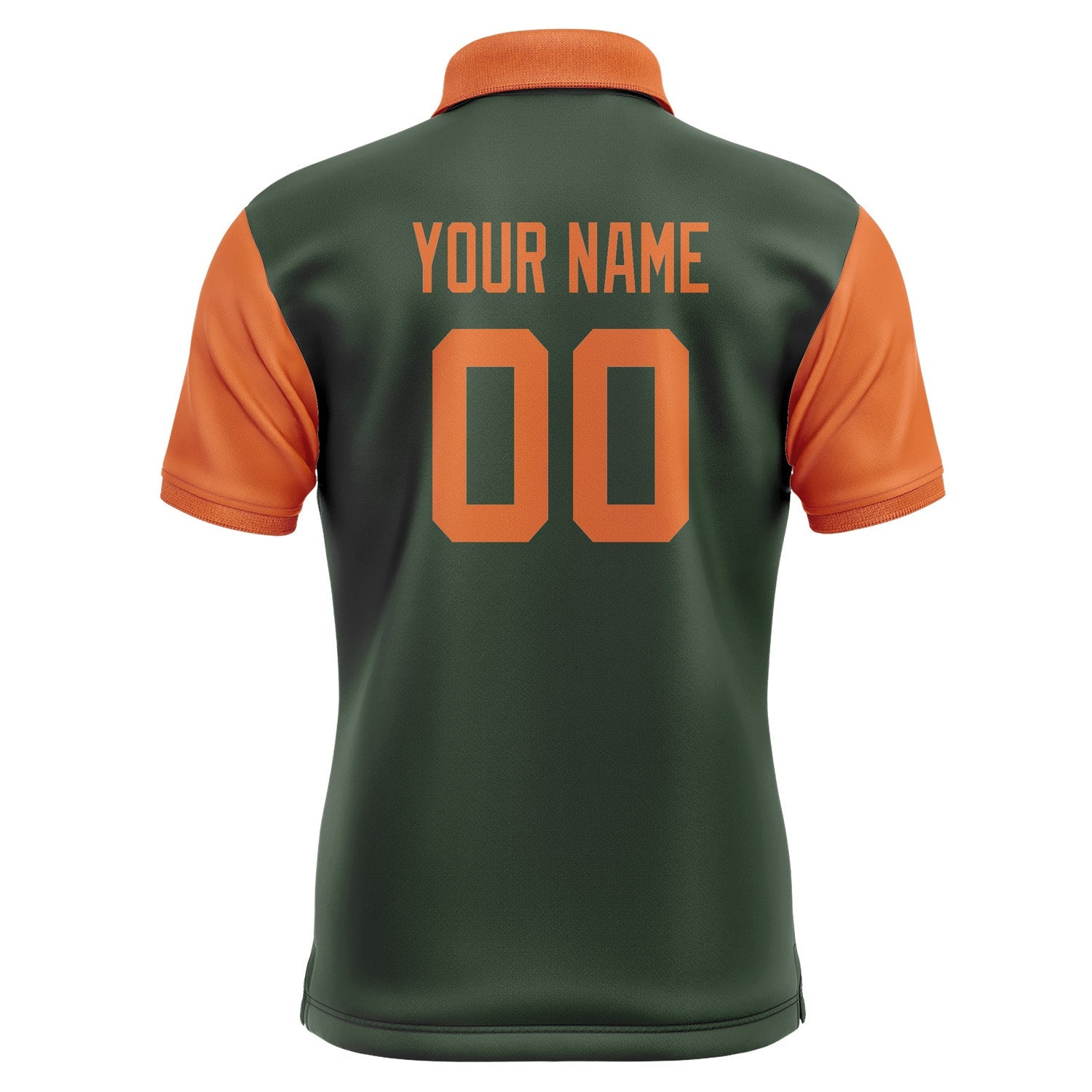 Custom Dark Green Orange Short-Sleeve Polo Shirt PO062828B128