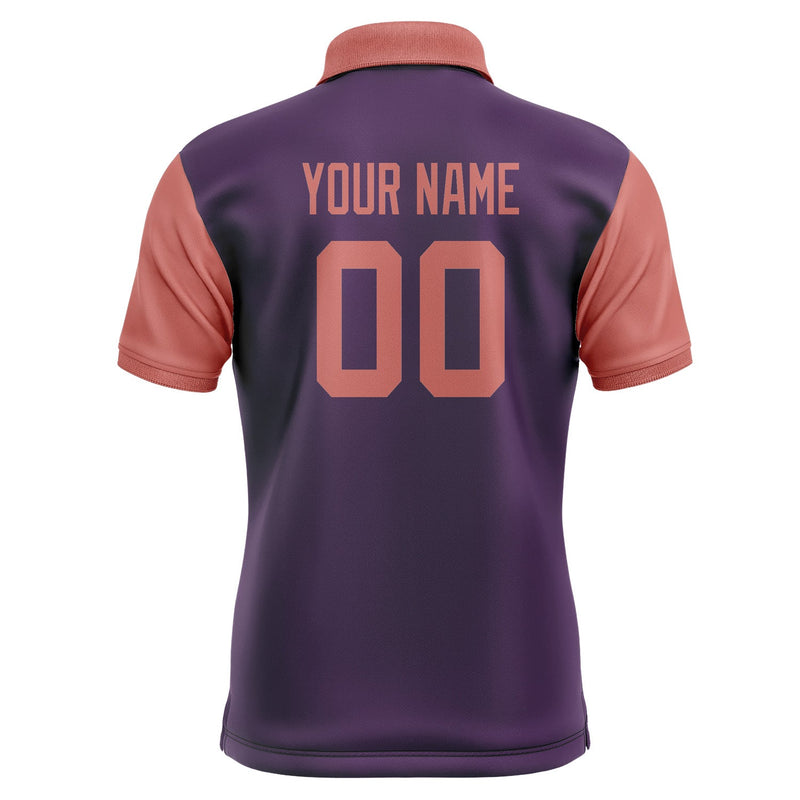 Custom Purple Copper Rose Short-Sleeve Polo Shirt PO072929B129