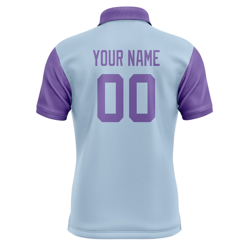 Custom Light Blue Light Purple Short-Sleeve Polo Shirt PO082323B123