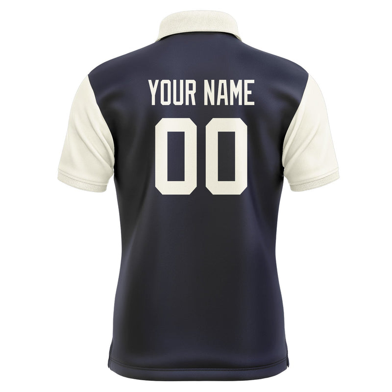 Custom Navy Cream Short-Sleeve Polo Shirt PO110303B103