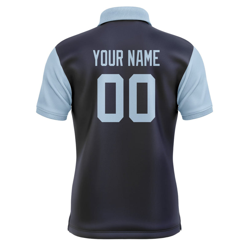 Custom Navy Light Blue Short-Sleeve Polo Shirt PO110808B108