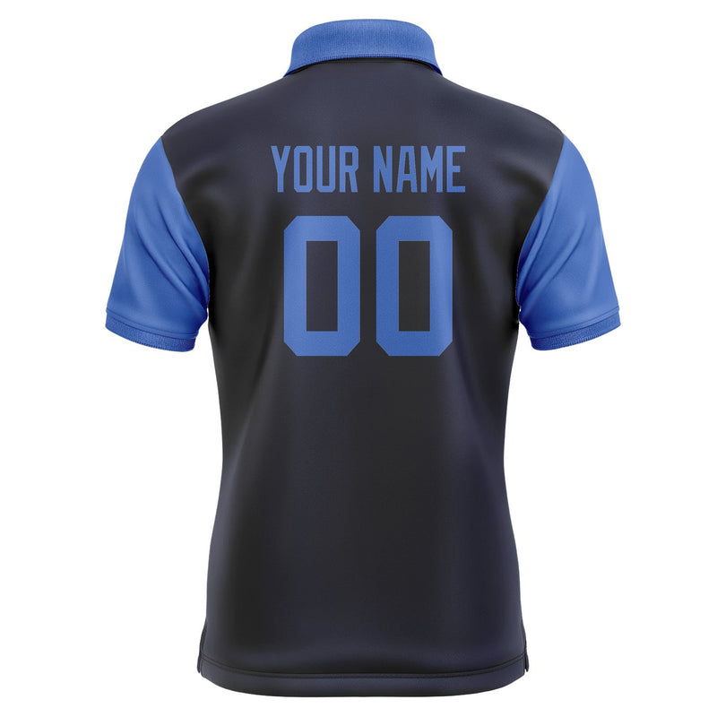 Custom Navy Sky Blue Short-Sleeve Polo Shirt PO110909B109