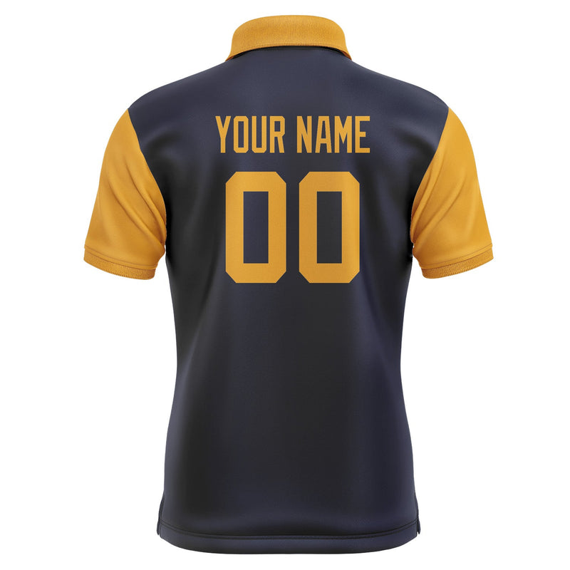 Custom Navy Yellow Short-Sleeve Polo Shirt PO111919B119