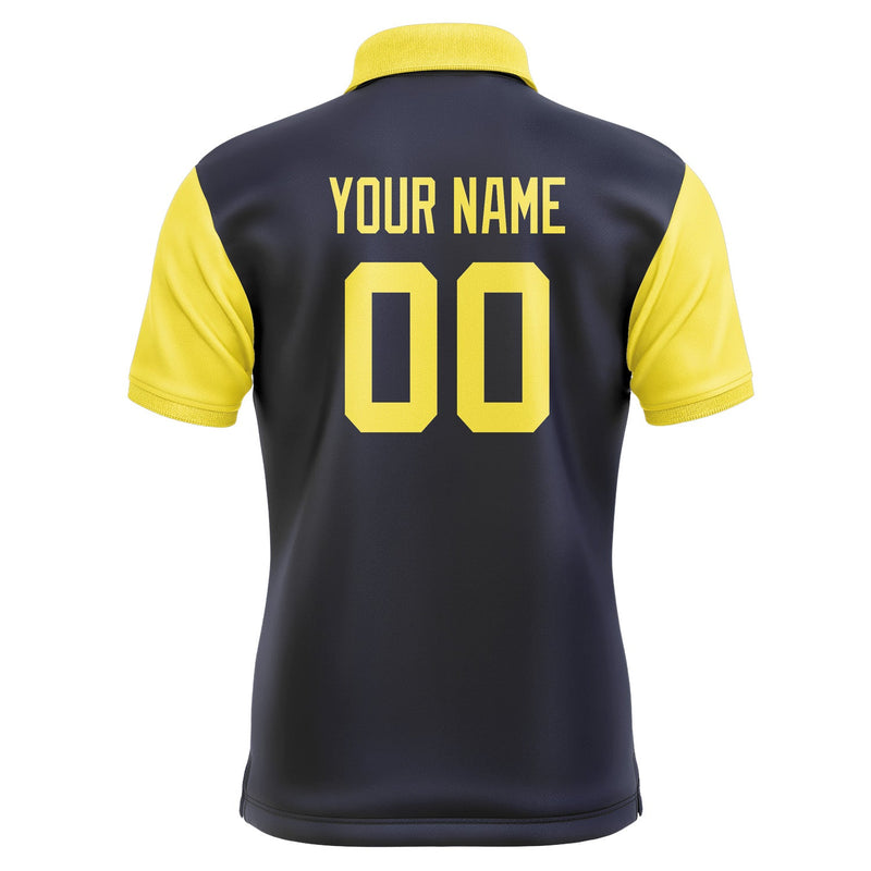 Custom Navy Light Yellow Short-Sleeve Polo Shirt PO112626B126