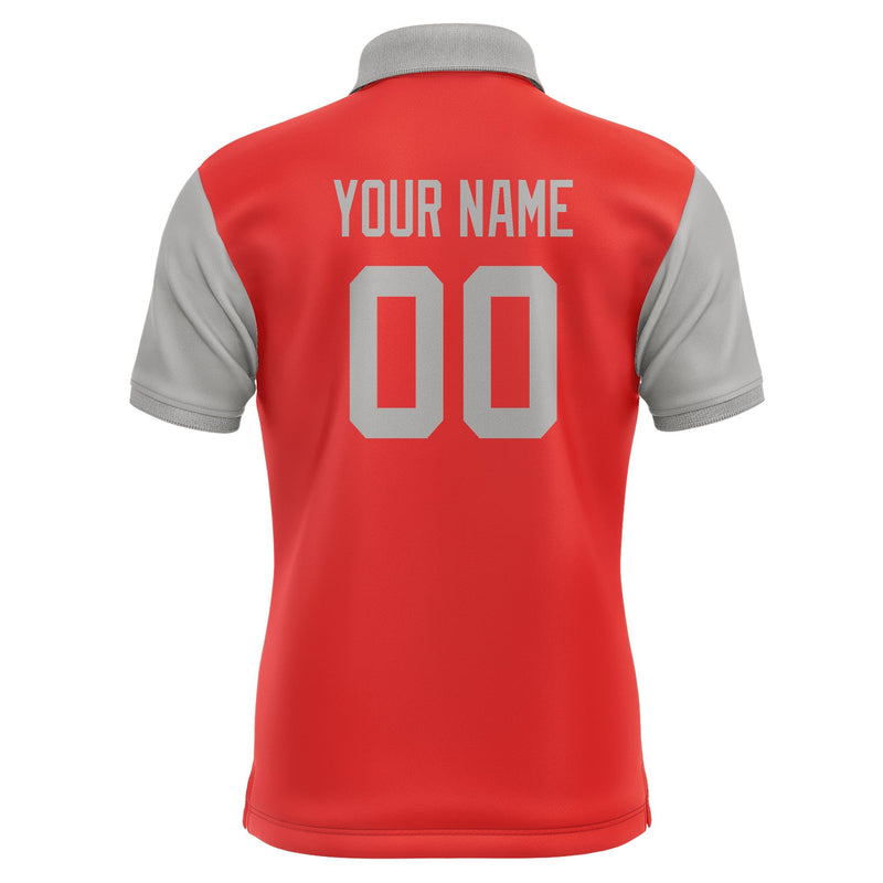 Custom Orange Red Gray Short-Sleeve Polo Shirt PO120404B104