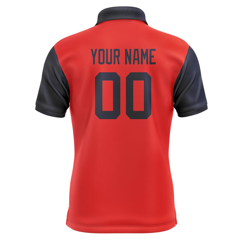 Custom Orange Red Navy Short-Sleeve Polo Shirt PO121111B111