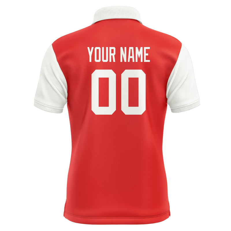 Custom Orange Red White Short-Sleeve Polo Shirt PO121818B118