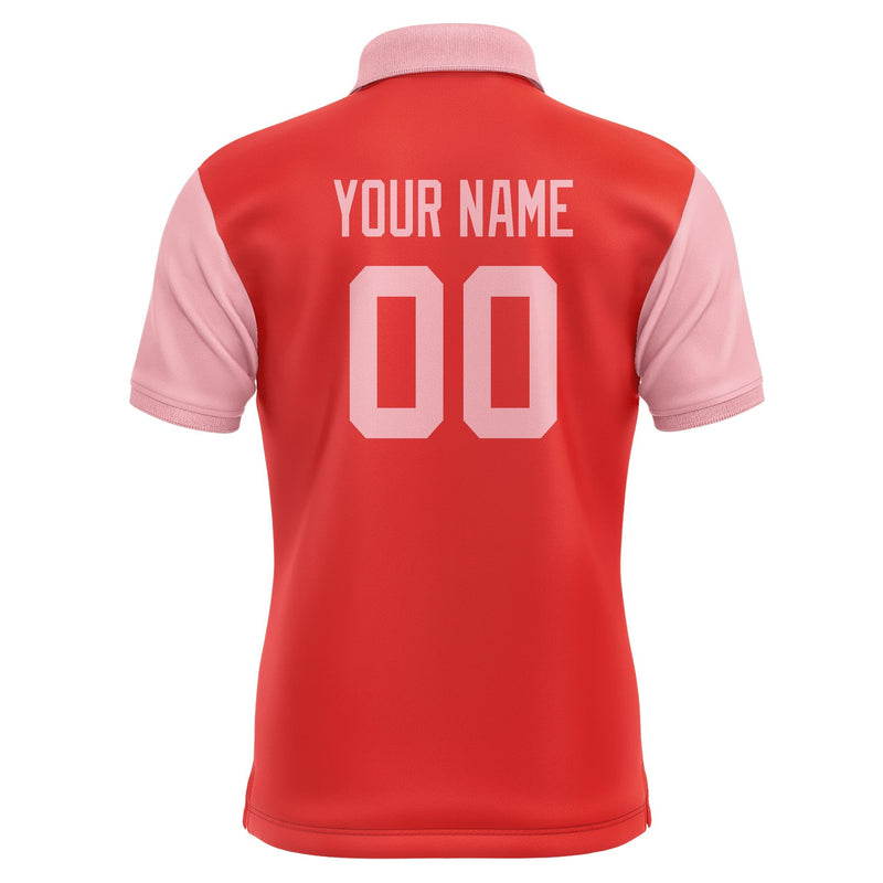 Custom Orange Red Light Pink Short-Sleeve Polo Shirt PO122121B121